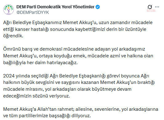 Ağrı Belediye Eş Başkanı Memet Akkuş hayatını kaybetti - Resim : 2