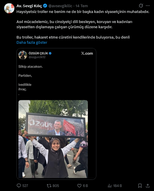 Butlan, CHP'li Sevgi Kılıç'a çirkin saldırıya tepki vermek için 2 gün bekledi - Resim : 1