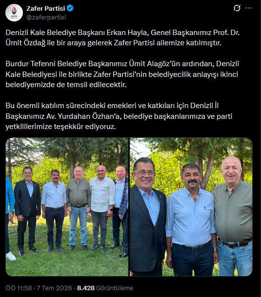 Ümit Özdağ'ın rozet taktığı belediye başkanı "Ben partimdeyim" dedi! O paylaşım silindi - Resim : 1