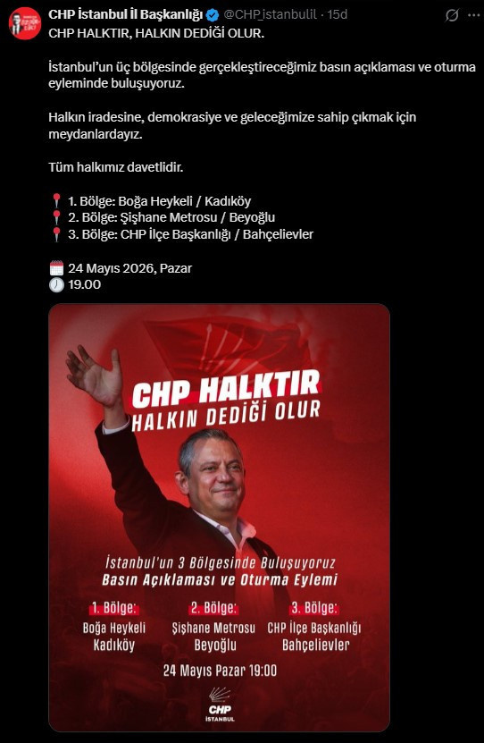 CHP'den İstanbul'da butlana karşı 3 bölgede oturma eylemi çağrısı - Resim : 2