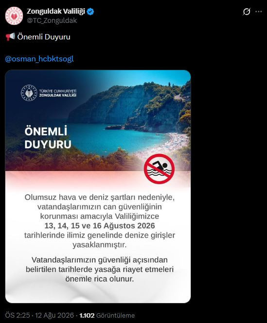 Valilik açıkladı: Denize girmek 4 gün boyunca yasak - Resim : 1