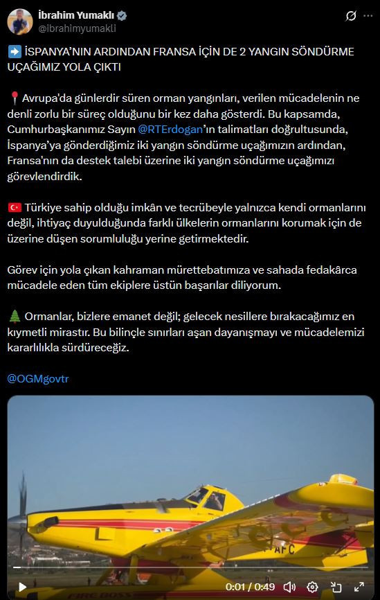 Türkiye, İspanya'nın ardından Fransa'ya da yangın söndürme uçaklarını gönderdi - Resim : 3