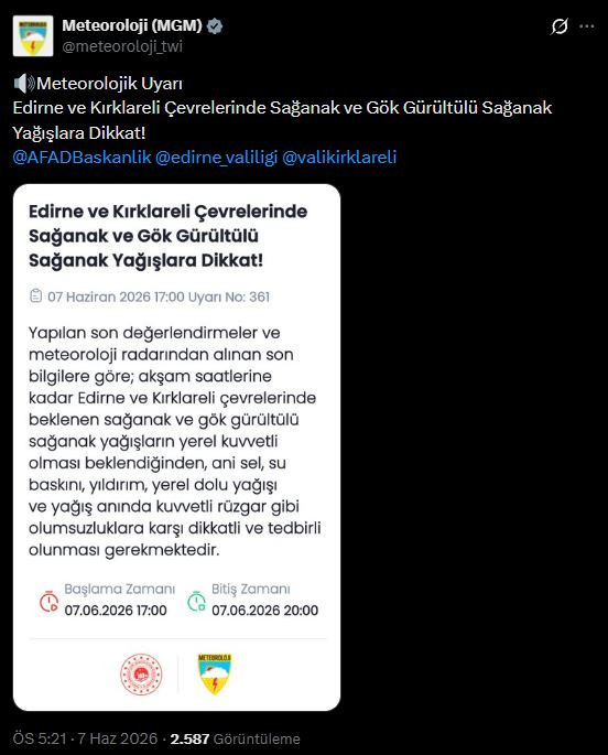 Meteorolojiden gök gürültülü sağanak alarmı: İlleri açıkladı - Resim : 1