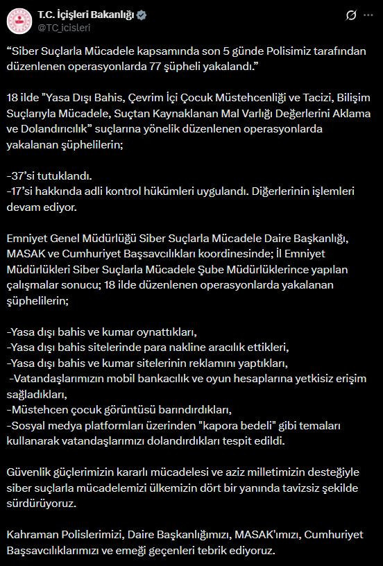 Siber suç operasyonlarının 5 günlük bilançosu: 37 kişi tutuklandı - Resim : 2