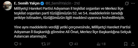 Son Dakika | MHP'de bir teşkilat daha feshedildi: Sayı 21'e yükseldi - Resim : 1