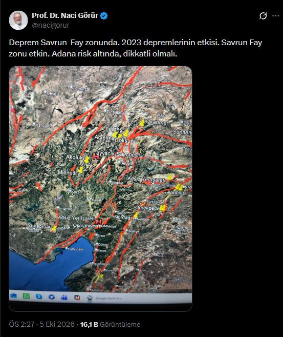 Peş peşe depremlerden sonra Naci Görür'den açıklama: Adana risk altında - Resim : 3