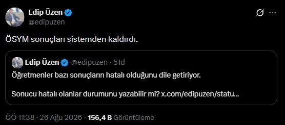 Öğretmenliğe giriş sınav sonuçları apar topar yayından kaldırıldı! ÖSYM'den ilk açıklama geldi - Resim : 2
