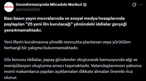 25 yeni il kurulacak mı? DMM açıkladı - Resim : 1
