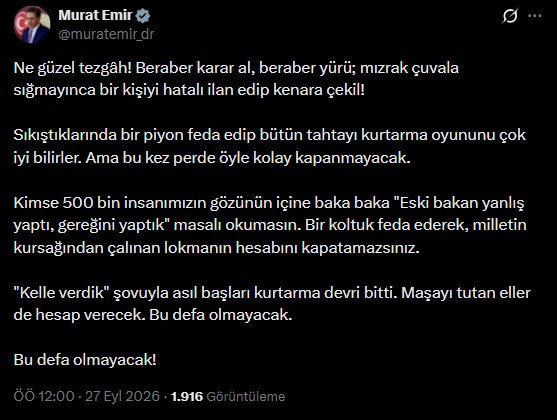 Fatma Betül Sayan Kaya istifa etti, YENİ Partili Murat Emir ateş püskürdü: Maşayı tutan eller de hesap verecek - Resim : 1
