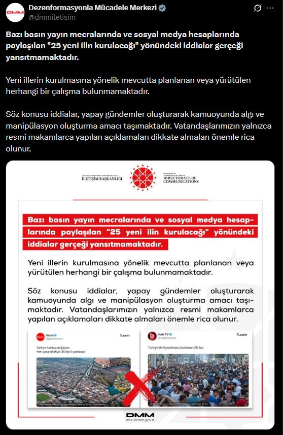 25 yeni il kurulacak mı? DMM açıkladı - Resim : 1
