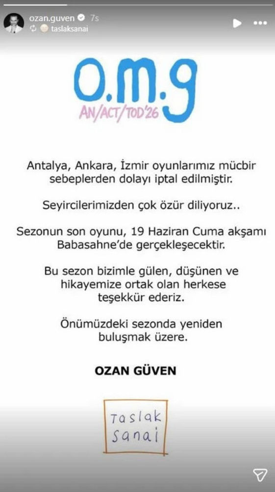 Ozan Güven'in üç büyükşehirdeki oyunlarını peş peşe iptal oldu - Resim : 1