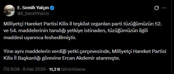 MHP'de il başkanlığı depremi sürüyor: Bir teşkilat daha feshedildi - Resim : 1
