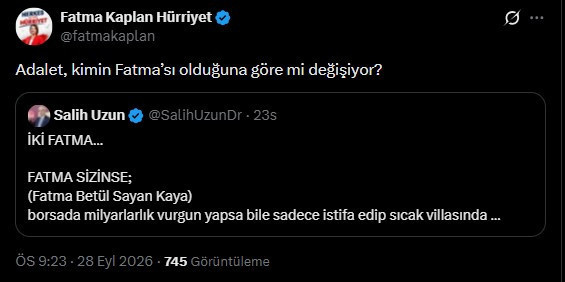 Hürriyet’ten çok sert AKP'li Sayan mesajı: Adalet, kimin Fatma’sı olduğuna göre mi değişiyor? - Resim : 1