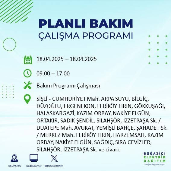 BEDAŞ duyurdu: 18 Nisan'da İstanbul’un bu ilçelerinde elektrikler kesilecek! - Fotoğraf: 1