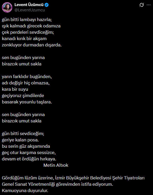 Cemil Tugay'a şiirle rest: Levent Üzümcü de bıraktı - Resim : 3