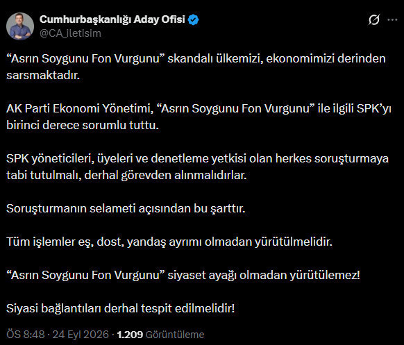 İmamoğlu fon skandalının siyasi ayağına dikkat çekti: AKP yönetimi SPK’yı sorumlu tuttu - Resim : 1