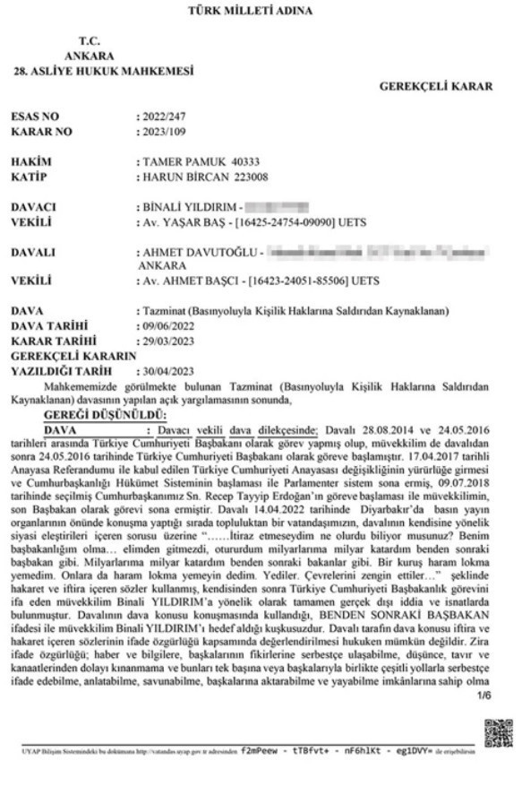 Binali Yıldırım ve Ahmet Davutoğlu mahkemelik oldu! Gerilim yargıya taşındı - Resim : 2