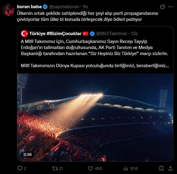 TFF AKP'nin milli takım marşını resmi hesaptan paylaşınca sosyal medya ayağa kalktı - Resim : 6