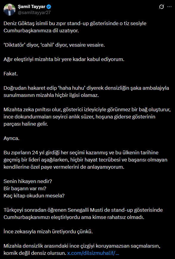 Şamil Tayyar komedyen Deniz Göktaş'ı hedef gösterdi! - Resim : 2