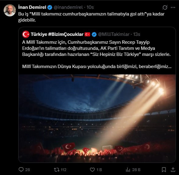 TFF AKP'nin milli takım marşını resmi hesaptan paylaşınca sosyal medya ayağa kalktı - Resim : 11
