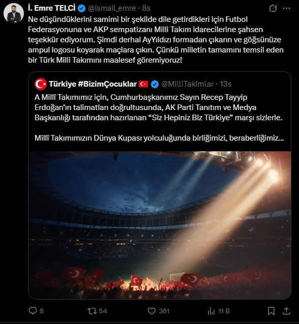 TFF AKP'nin milli takım marşını resmi hesaptan paylaşınca sosyal medya ayağa kalktı - Resim : 8