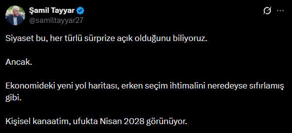 Şamil Tayyar’dan erken seçim açıklaması: Yeni yol haritasına dikkat çekti - Resim : 2