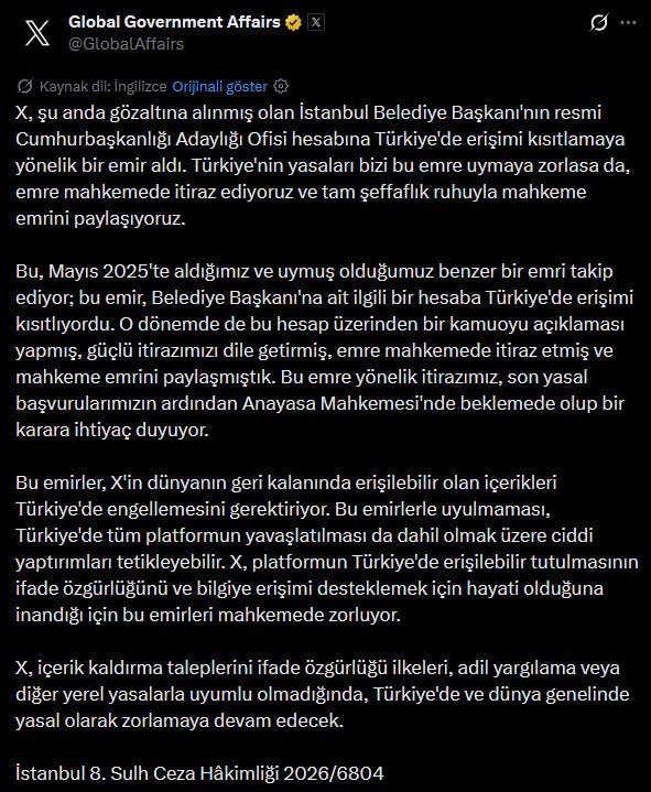 X platformundan İmamoğlu'na erişim engeli açıklaması - Resim : 2