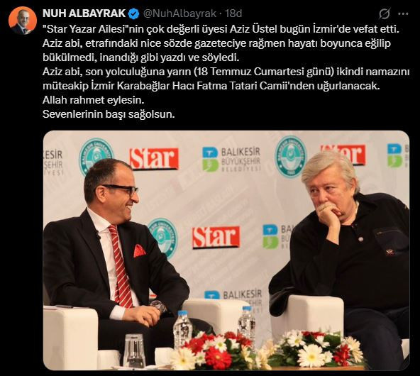 Son dakika | Aziz Üstel hayatını kaybetti - Resim : 1