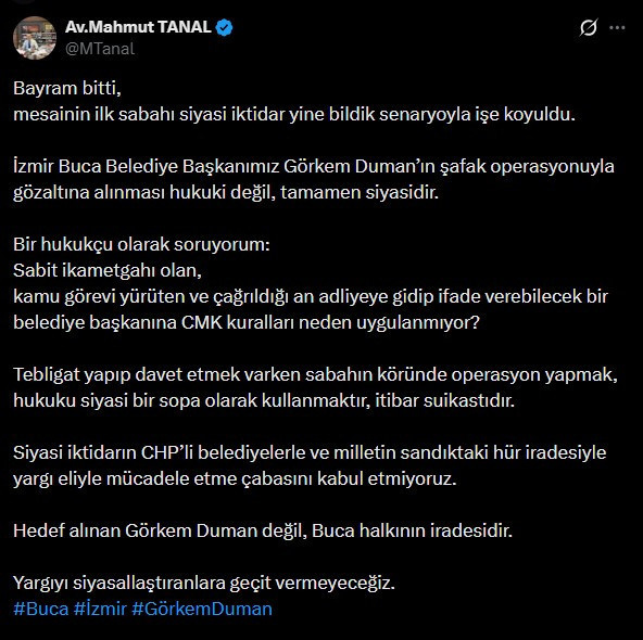 Buca Belediyesi operasyonuna CHP'den sert tepki: Hukuku siyasi bir sopa olarak kullanmaktır - Resim : 3