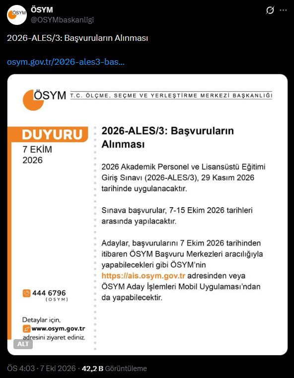 ALES başvuruları başladı: Son tarih belli oldu - Resim : 2