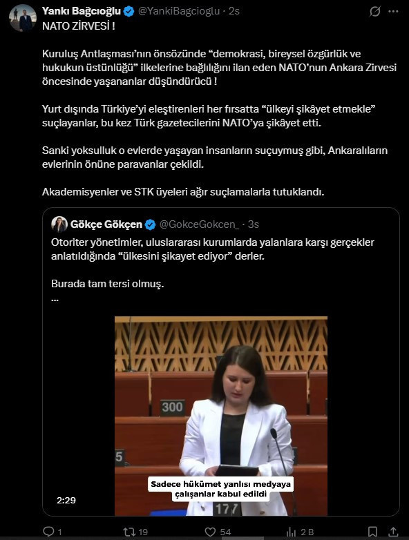 CHP'li Bağcıoğlu: 'Yurt dışına şikayet ediyorsunuz' diyenler, Türk gazetecilerini NATO'ya şikayet ettiler - Resim : 1