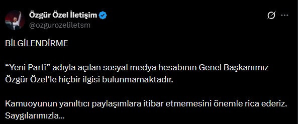 Yeni Parti 'duyurusuna' Özgür Özel'den açıklama - Resim : 2