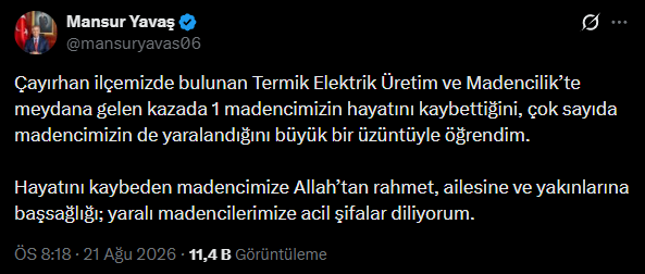 Mansur Yavaş'tan Çayırhan'daki maden kazası sonrası ilk açıklama - Resim : 2