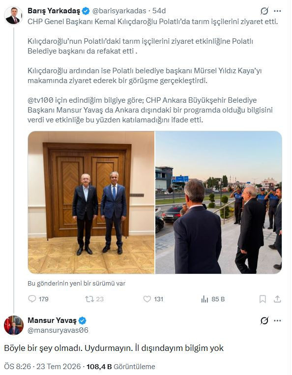 Mansur Yavaş'tan Barış Yarkadaş'a yalanlama: Uydurmayın, bilgim yok - Resim : 1