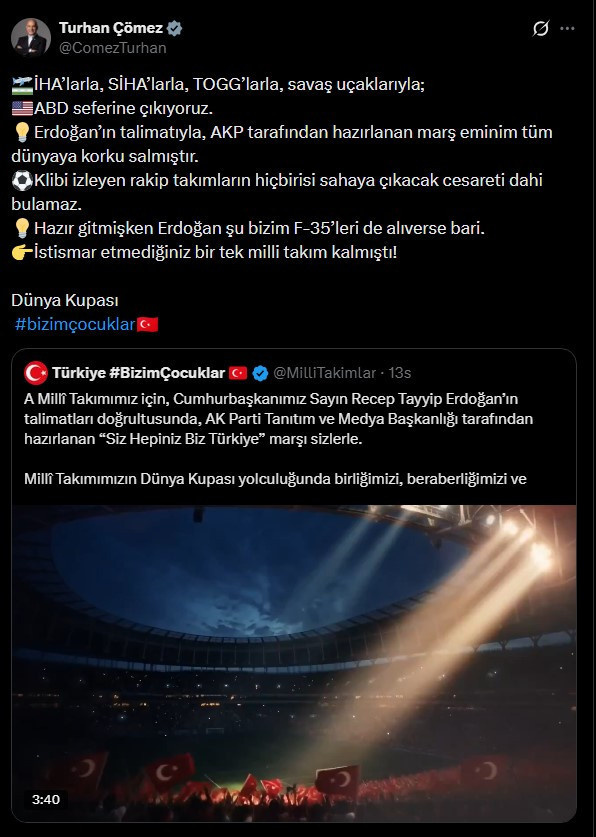 TFF AKP'nin milli takım marşını resmi hesaptan paylaşınca sosyal medya ayağa kalktı - Resim : 3