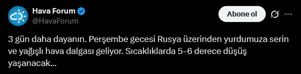 Havalar serinleyecek sıcaklar 6 derece düşecek! Rusya'dan gelecek soğuk hava için tarih verildi - Resim : 1