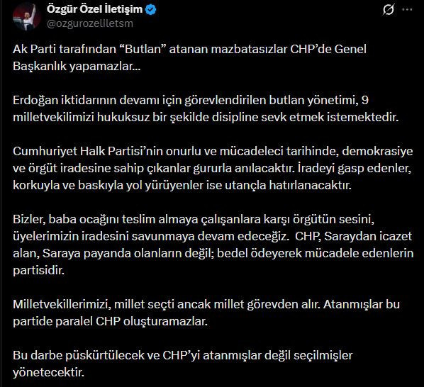 Son Dakika | Özgür Özel'den butlanın ihraç hamlesine ilk tepki - Resim : 1