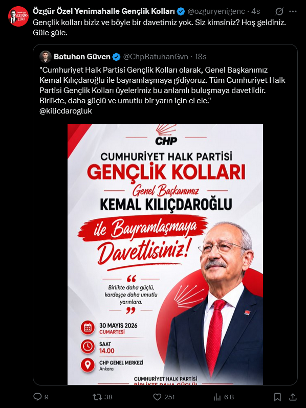 Kılıçdaroğlu buluşmasına korsan çağrıya CHP'li gençlikten jet yanıt! "Siz kimsiniz" - Resim : 3
