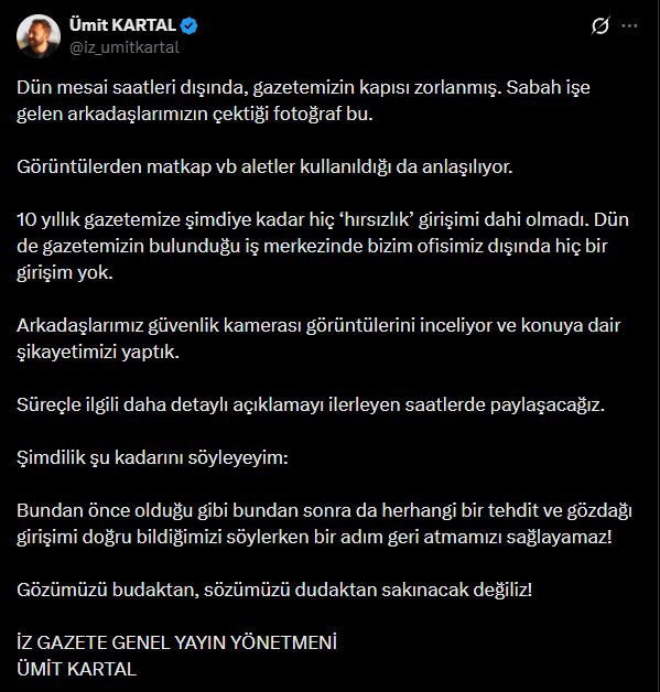 İz Gazete'ye saldırı girişimi: Sözümüzü dudaktan sakınacak değiliz! - Resim : 2