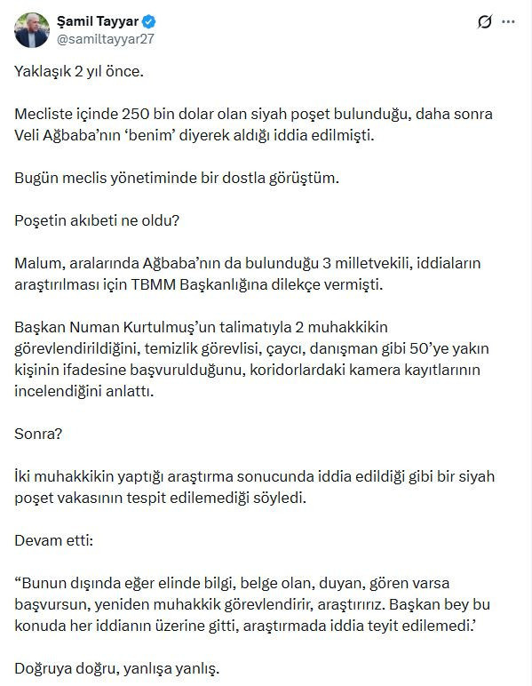 AKP'li Şamil Tayyar Veli Ağbaba'ya kurulan kumpası anlattı: Doğruya doğru, yanlışa yanlış - Resim : 1