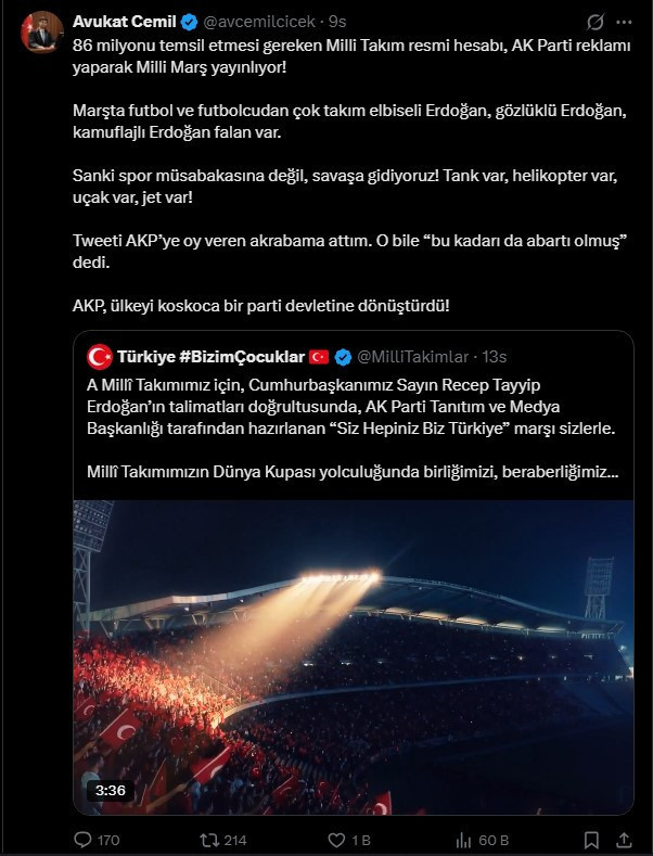 TFF AKP'nin milli takım marşını resmi hesaptan paylaşınca sosyal medya ayağa kalktı - Resim : 10