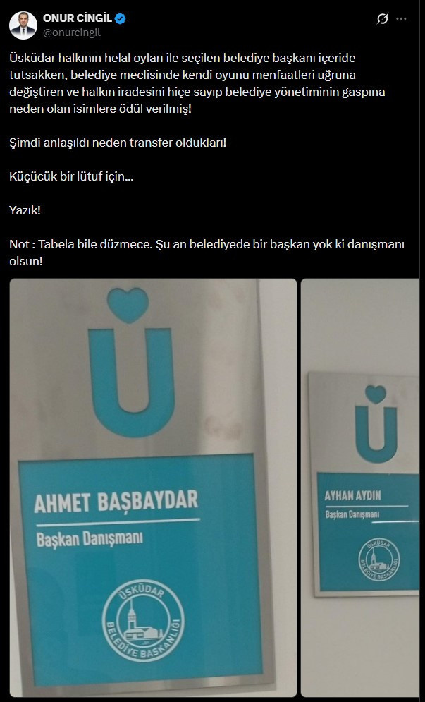 Üsküdar'da AKP'ye geçen CHP üyeleri ödüllerini olmayan başkan makamıyla aldı - Resim : 1