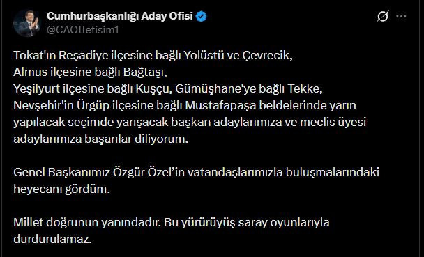 İmamoğlu'ndan ara seçimler öncesinde başarılar mesajı - Resim : 2