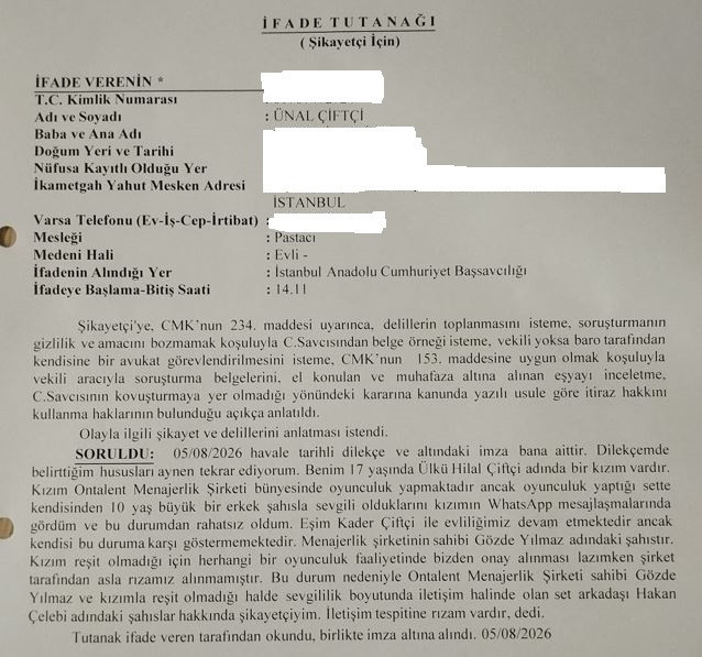 17 yaşındaki Ülkü Hilal Çiftçi'nin babası 10 yaş büyük partnerinden şikayetçi oldu - Resim : 1