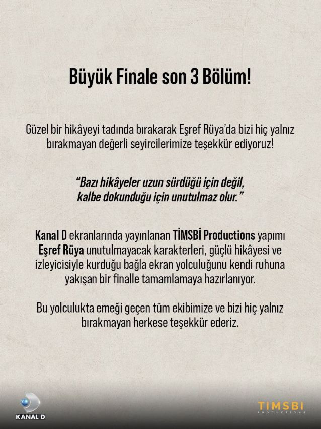Yeni sezon beklerken final haberi geldi: Eşref Rüya vedaya hazırlanıyor - Resim : 2