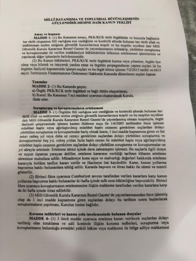 Son Dakika | Meclis'e sunulan süreç yasasının tam metni ortaya çıktı! 12 madde - Resim : 1