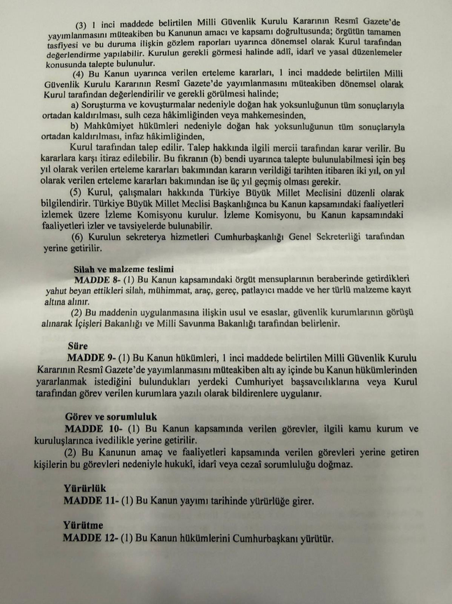 Son Dakika | Meclis'e sunulan süreç yasasının tam metni ortaya çıktı! 12 madde - Resim : 3