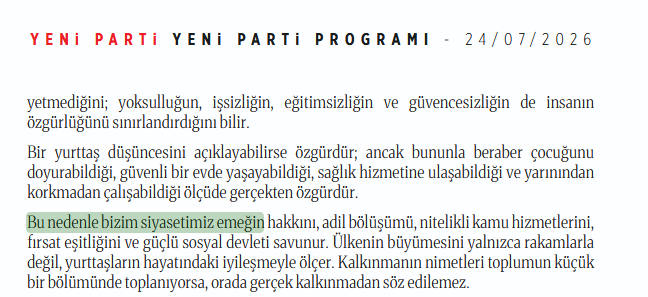 Yeni Parti, Türkiye'yi nasıl yöneteceğini açıkladı! Tüzük ve programda 'Sosyal demokrat' vurgusu - Resim : 3