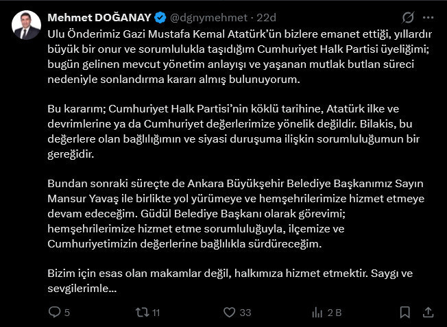 Son Dakika | Ankara'da Mansur Yavaş depremi! CHP'den belediye başkanları peş peşe istifa etti - Resim : 4