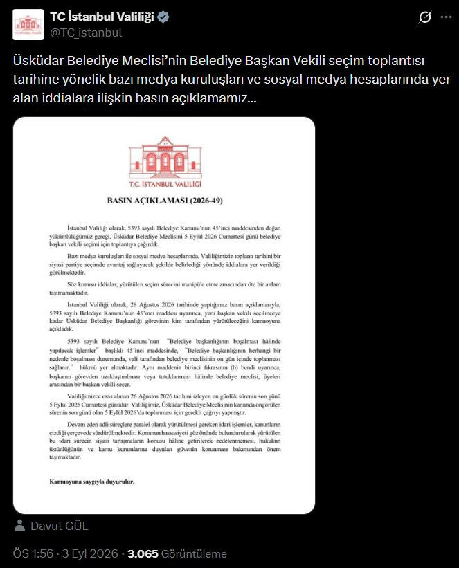 İstanbul Valiliği'nden Üsküdar seçimleri için yeni açıklama - Resim : 3